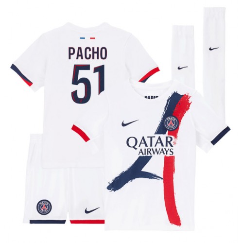 Dětský fotbalový dres Paris Saint-Germain Willian Pacho #51 2024-25 Venkovní Krátký Rukáv (+ trenýrky)